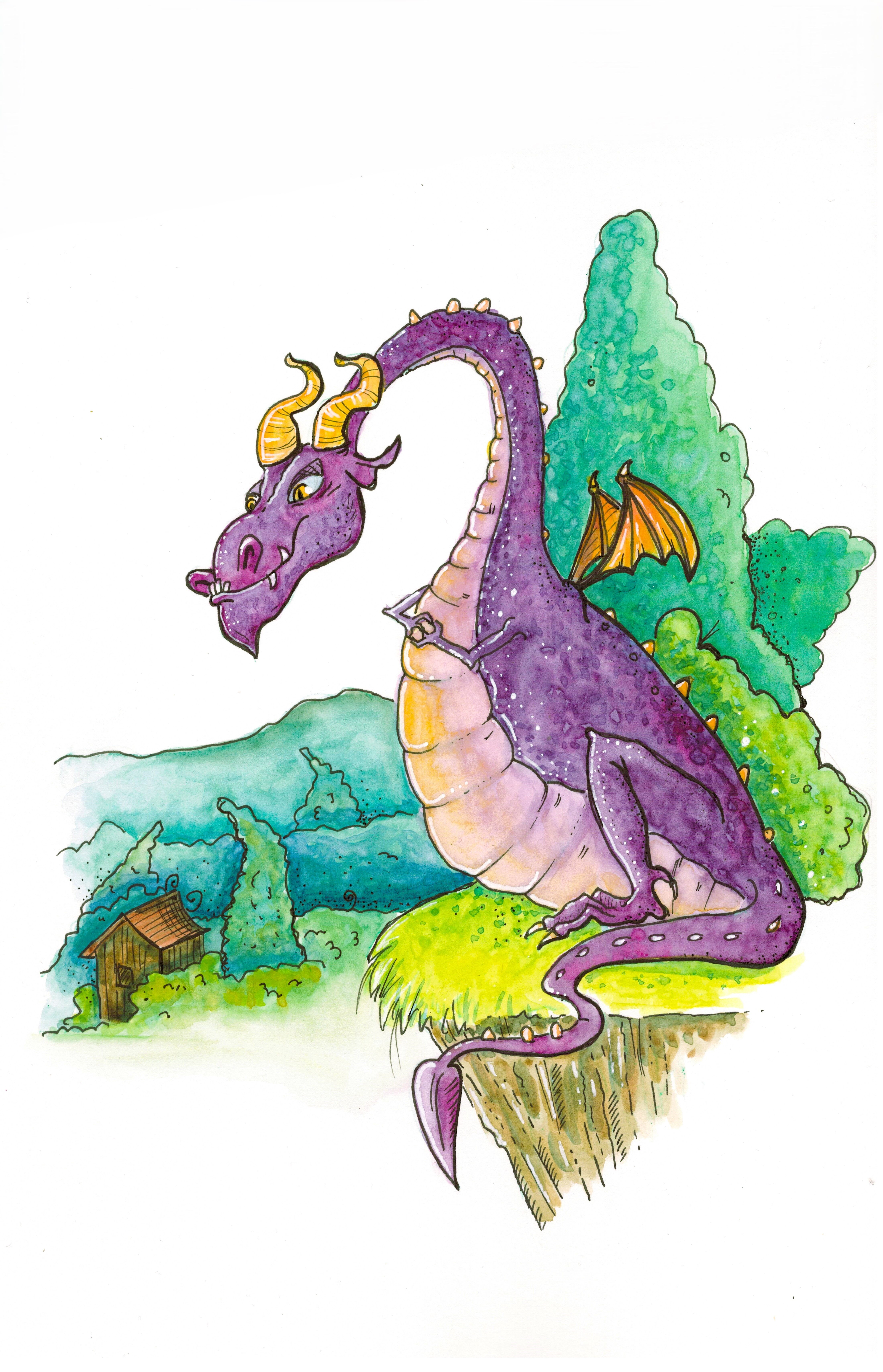 „Schneeballeffekt“ – Aquarell-Illustration zur gleichnamigen Kurzgeschichte aus dem Buch: "Hinterm Haus" von Kai Focke.